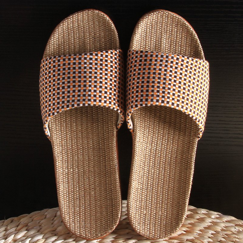 Youerkang new home sandals home indoor non-slip linen slippers men women's slippers factory direct sales