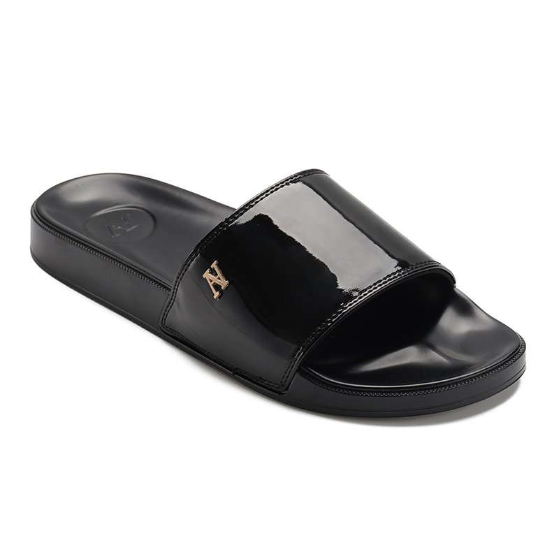 Henghao Non-Slip 3d Slide Slippers Your Own Design Genuine Leather Slide Slippers Letter Printed Slides Slippers Factory Price
