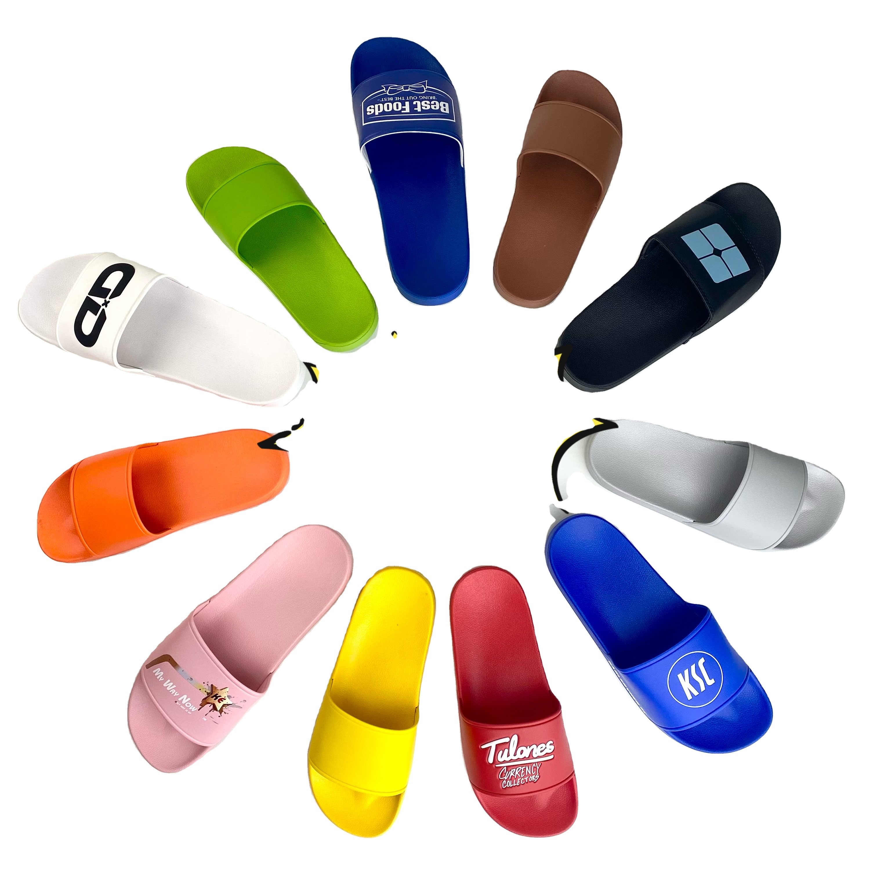 2024 Fashion trend indoor household pvc slippers large size 36-48 logo custom women's slippers wholesale price men's slippers