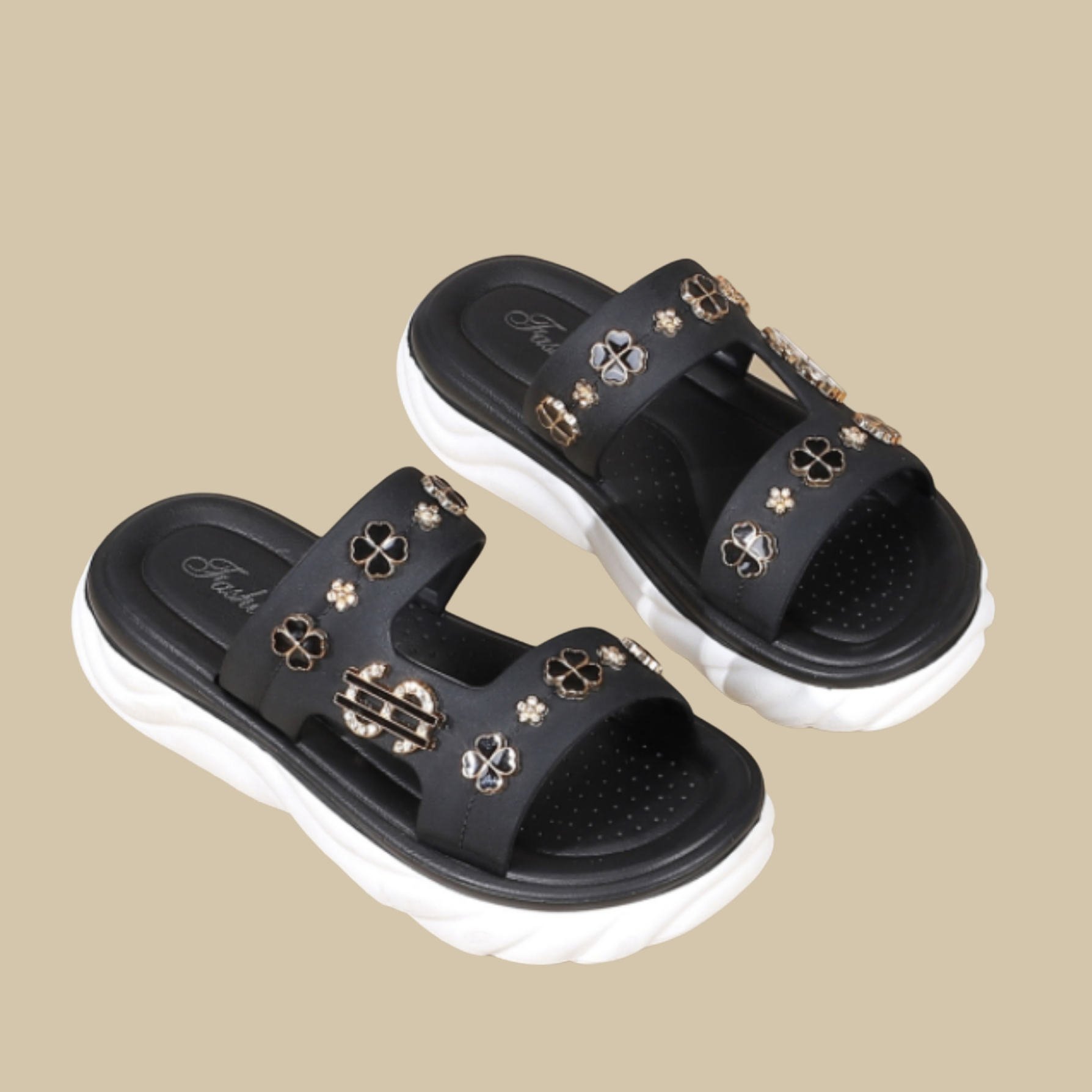 Women Summer Outdoor Slide Slippers Trendy Casual Open-Toe Sandals for Daily Wear