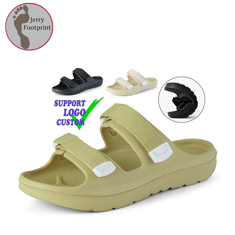 Custom Men Sport Comfort Thong Sandals Summer Beach EVA Slide Slipper with Vel-cro Strap
