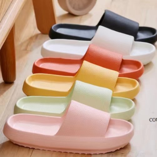 2024 Women Thick Platform Slippers Summer Beach Eva Soft Sole Slide Sandals Leisure Ladies Indoor Bathroom Anti-slip Men's Shoes