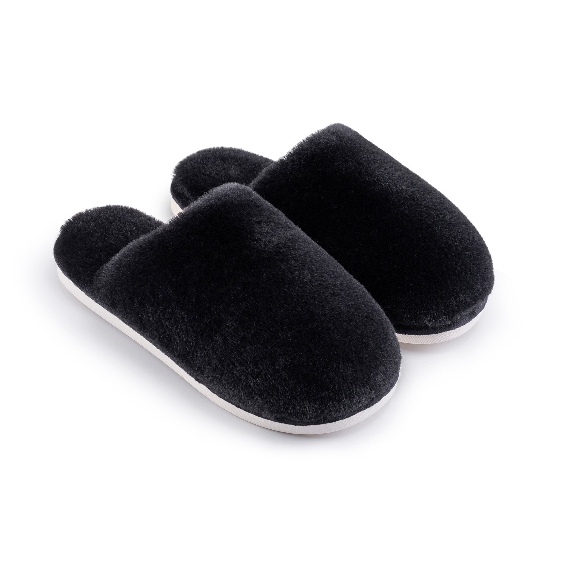 2024 Memory Foam Furry Faux Winter Fur Bedroom Cozy Slide Slippers For Men's