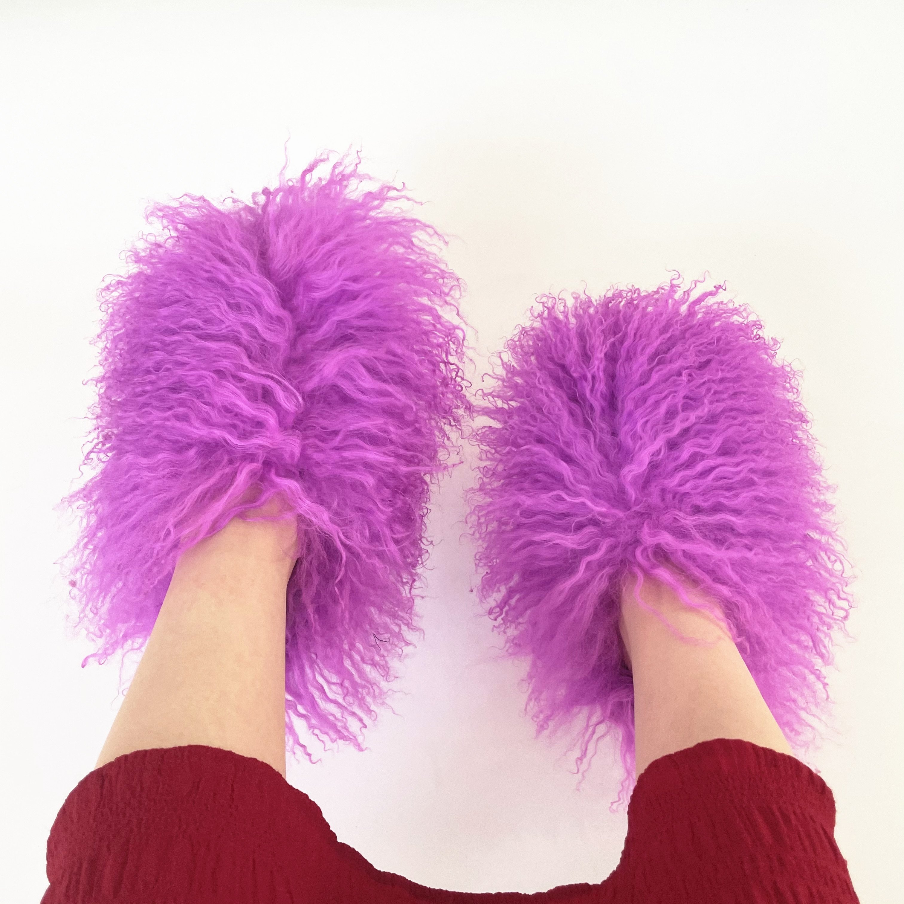 Custom Logo Women slippers Mongolia Fur Shoes sheepskin Fashion Luxury slides for Ladies