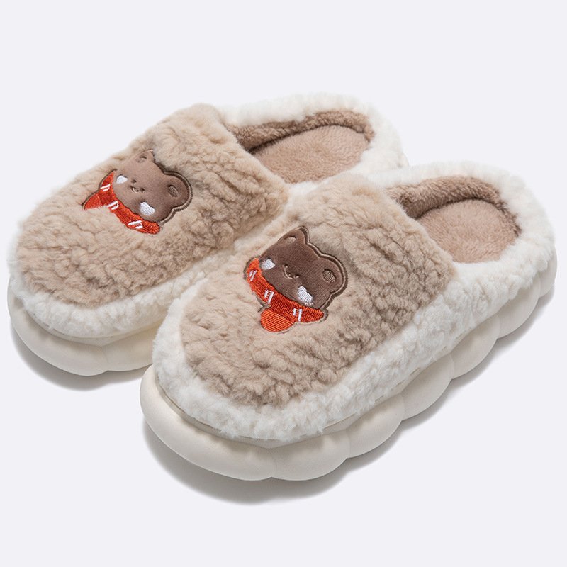 Factory Price Simple Design Adult Cotton Slippers Non-slip Indoor Household Winter Slippers
