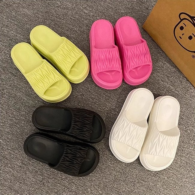 thick platform cloudy slides slippers custom logo slide sandals women