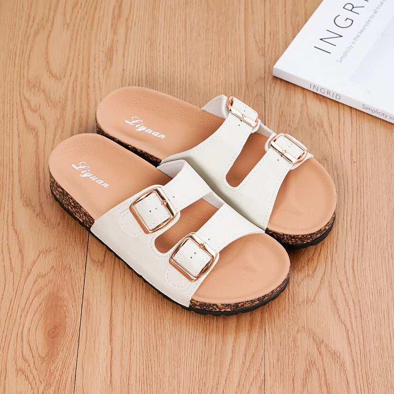 Customized high quality colorful printed slipper women cork slippers beach slides 2020 fashion ladies slipper and sandals