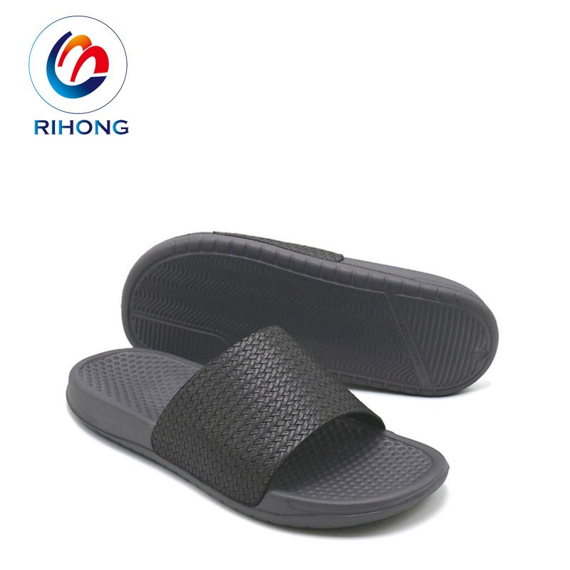 cheap wholesale open toe style big size custom design summer fashion men slide slippers