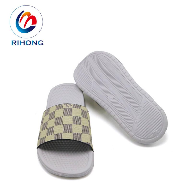 cheap wholesale open toe style big size custom design summer fashion men slide slippers