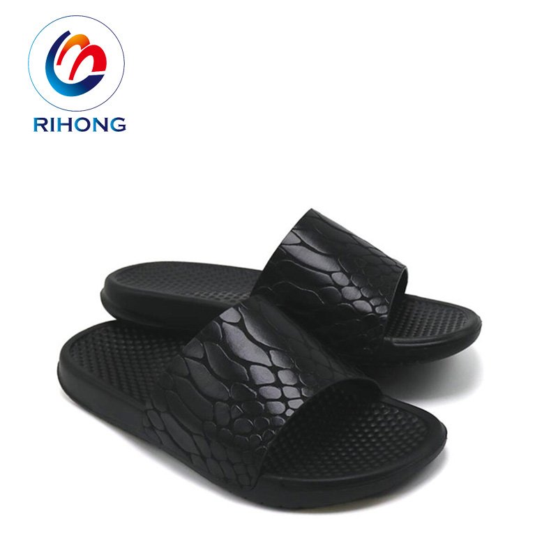 cheap wholesale open toe style big size custom design summer fashion men slide slippers