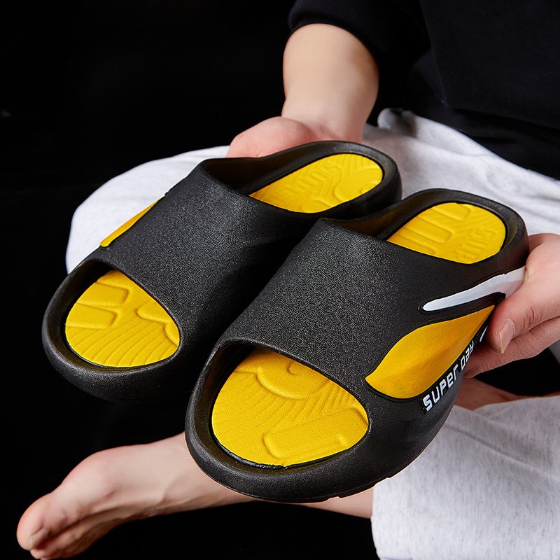 Unisex Custom Bath Slippers Breathable EVA Tripes Indoor/Outdoor Men's Casual Slide Slipper Height Increasing Thermal Spring