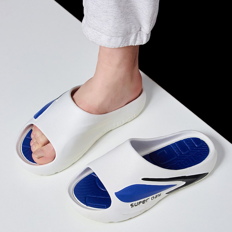 Unisex Custom Bath Slippers Breathable EVA Tripes Indoor/Outdoor Men's Casual Slide Slipper Height Increasing Thermal Spring
