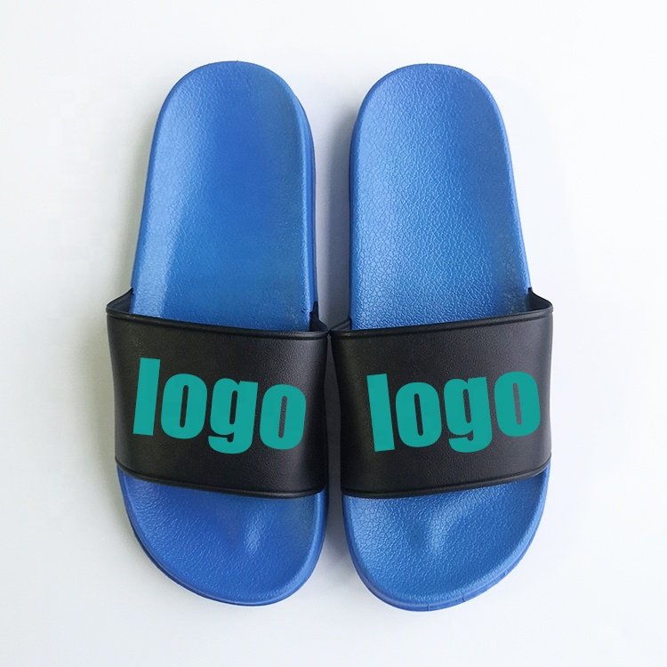 Slide-on Custom Logo Rubber Slippers Brand Fashion PVC Designers Low MOQ Slippers Swimming Pool Slides Soft sole Sandals