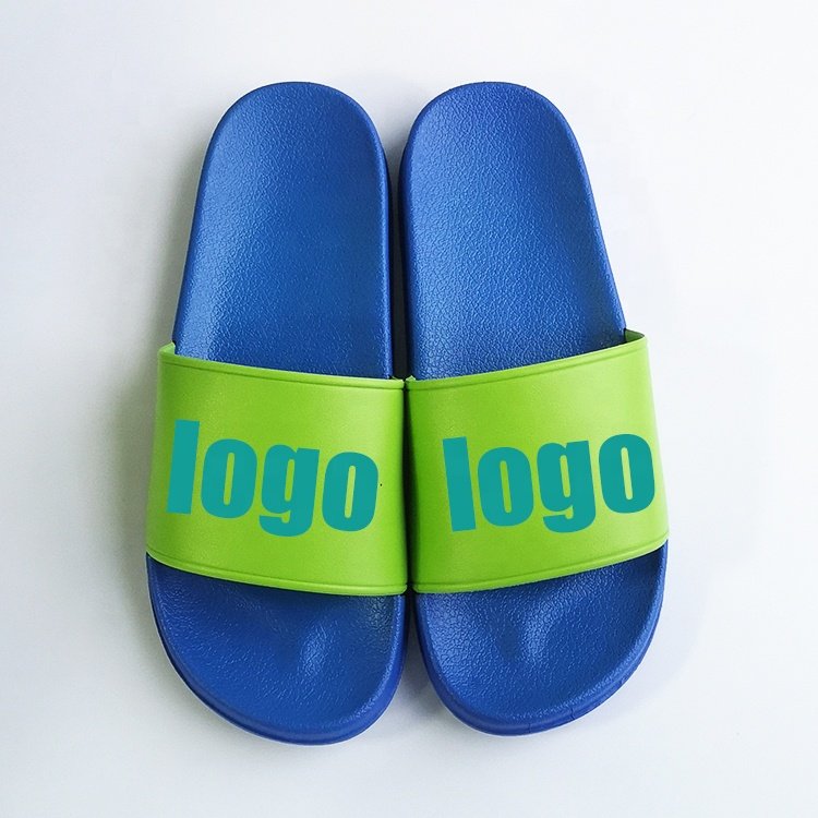 Slide-on Custom Logo Rubber Slippers Brand Fashion PVC Designers Low MOQ Slippers Swimming Pool Slides Soft sole Sandals
