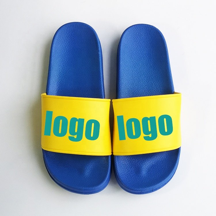 Slide-on Custom Logo Rubber Slippers Brand Fashion PVC Designers Low MOQ Slippers Swimming Pool Slides Soft sole Sandals