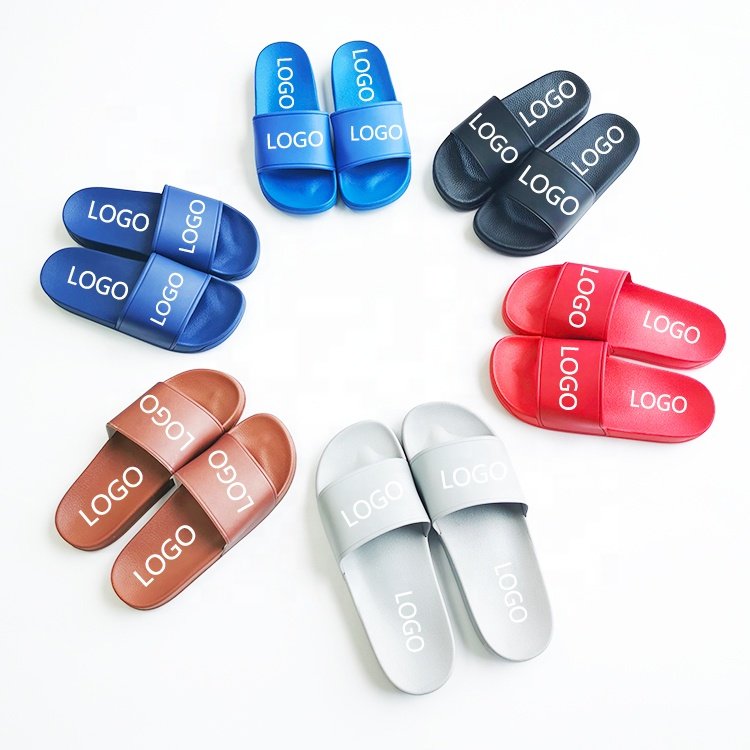 wholesale hotel house PVC EVA flat summer custom slippers slides bathroom anti-slip sport man slides sandals
