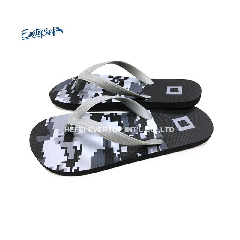 Custom Printing Logo Pattern Unisex Black Plain Men's Sandals Slides Home Slippers Flip-Flops Slippers