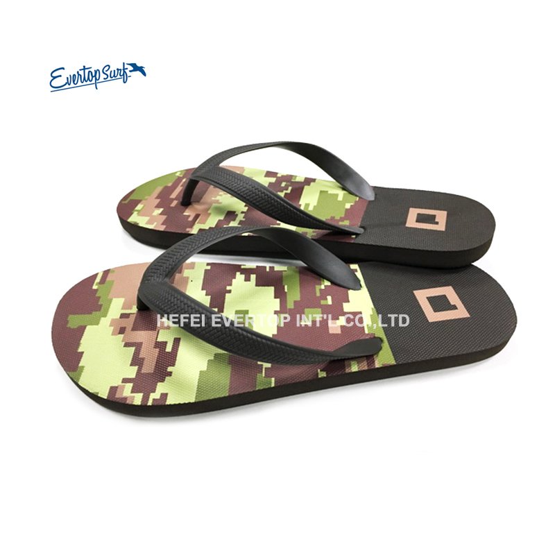 Custom Printing Logo Pattern Unisex Black Plain Men's Sandals Slides Home Slippers Flip-Flops Slippers