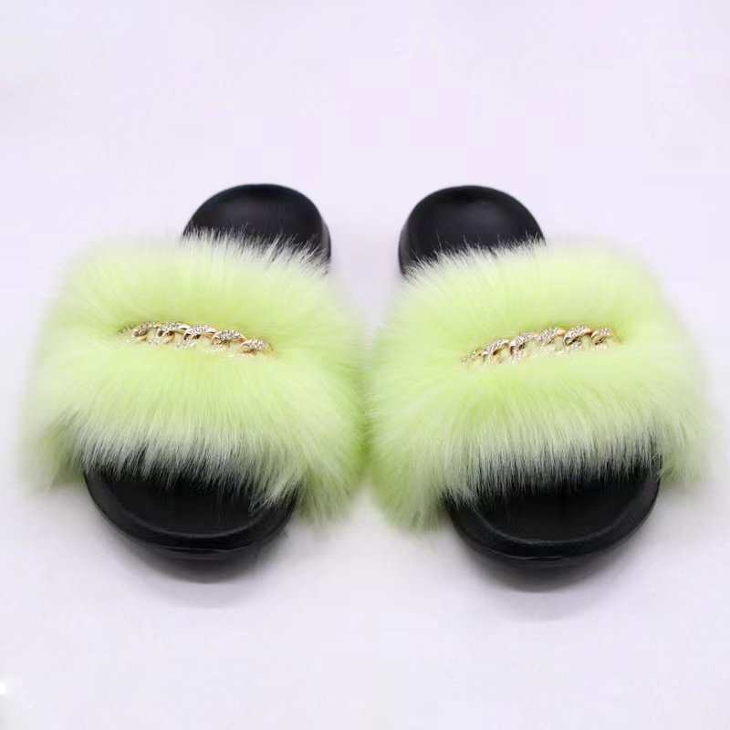 Factory direct wholesale women's slippers fashion fur slippers faux fur slippers