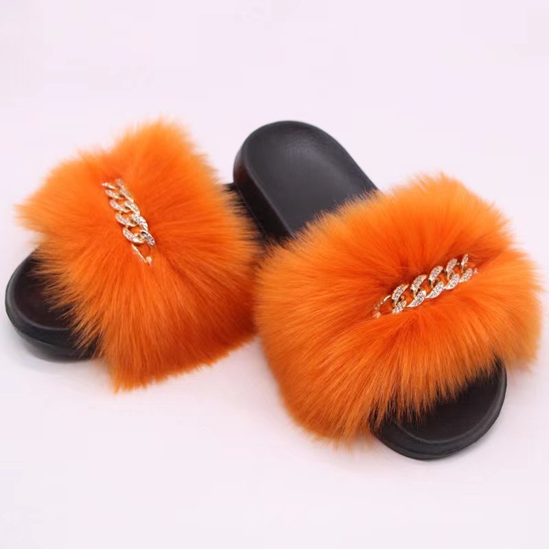 Factory direct wholesale women's slippers fashion fur slippers faux fur slippers