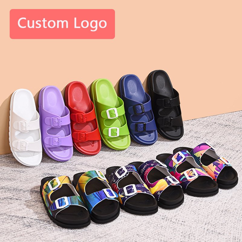 Spring Unisex Platform Slides Slippers Double-buckle Adjustable Slide sandal Sports Slippers