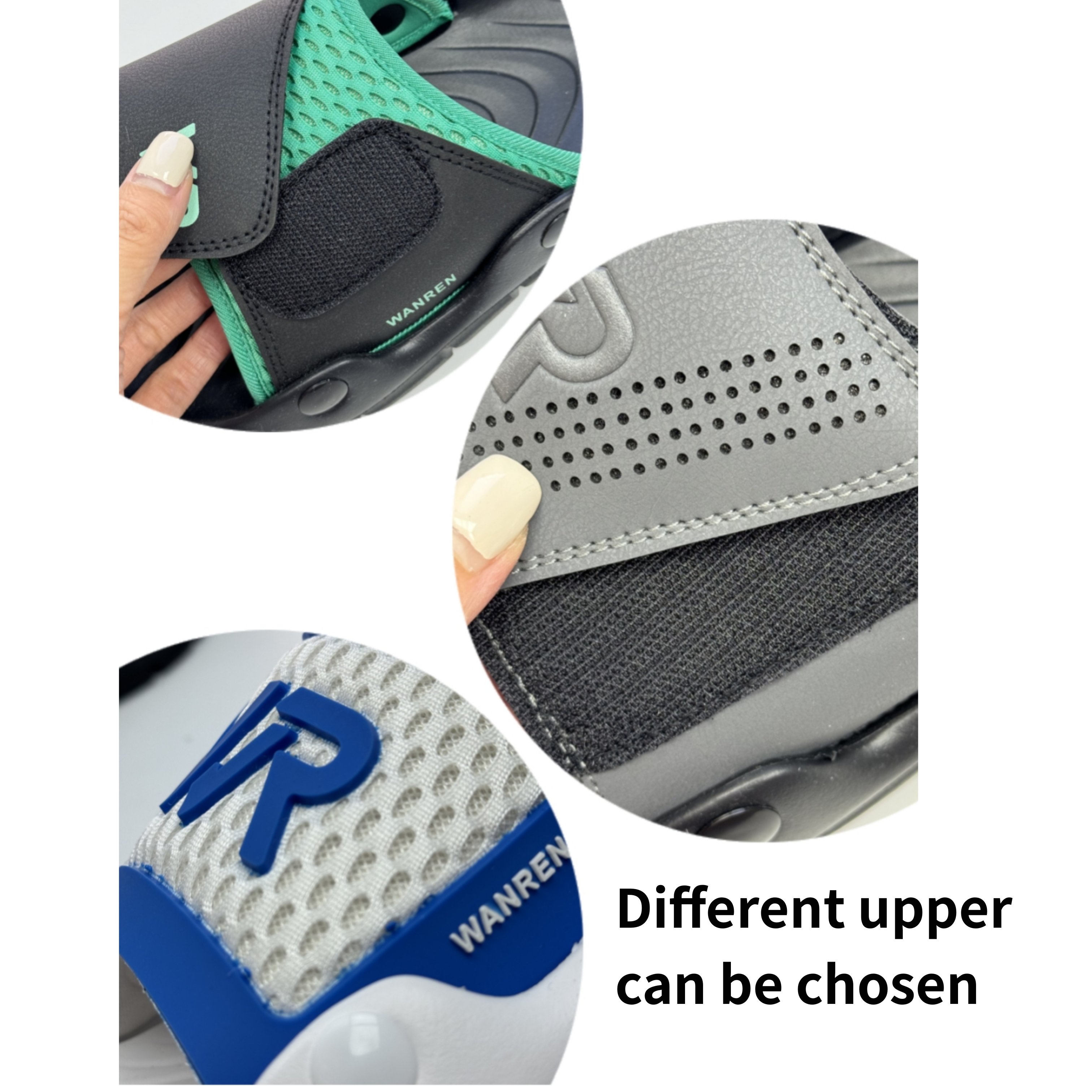 Bosirui Customized Upper Slippers Man Fashion Sports Sandals Slides Rubber Slides Slippers for Men EVA Cotton Fabric CN;FUJ