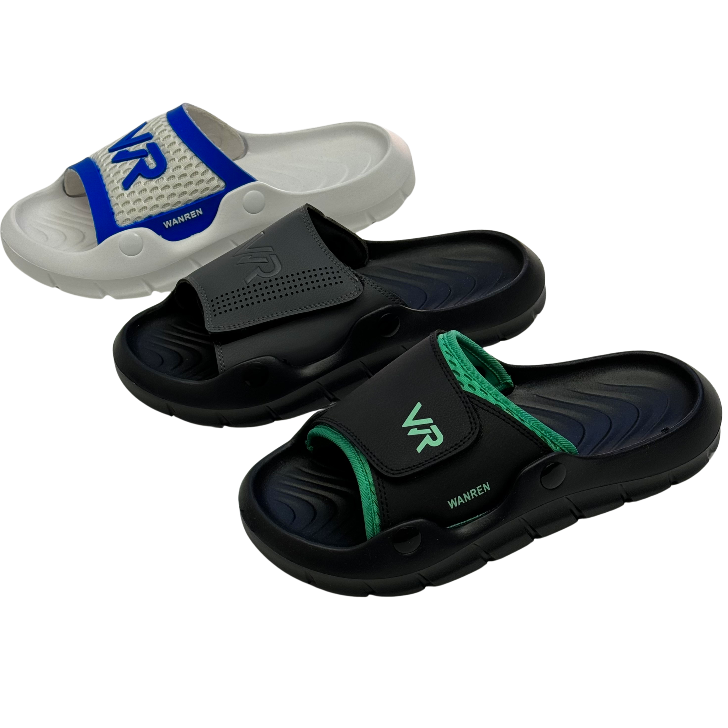 Bosirui Customized Upper Slippers Man Fashion Sports Sandals Slides Rubber Slides Slippers for Men EVA Cotton Fabric CN;FUJ