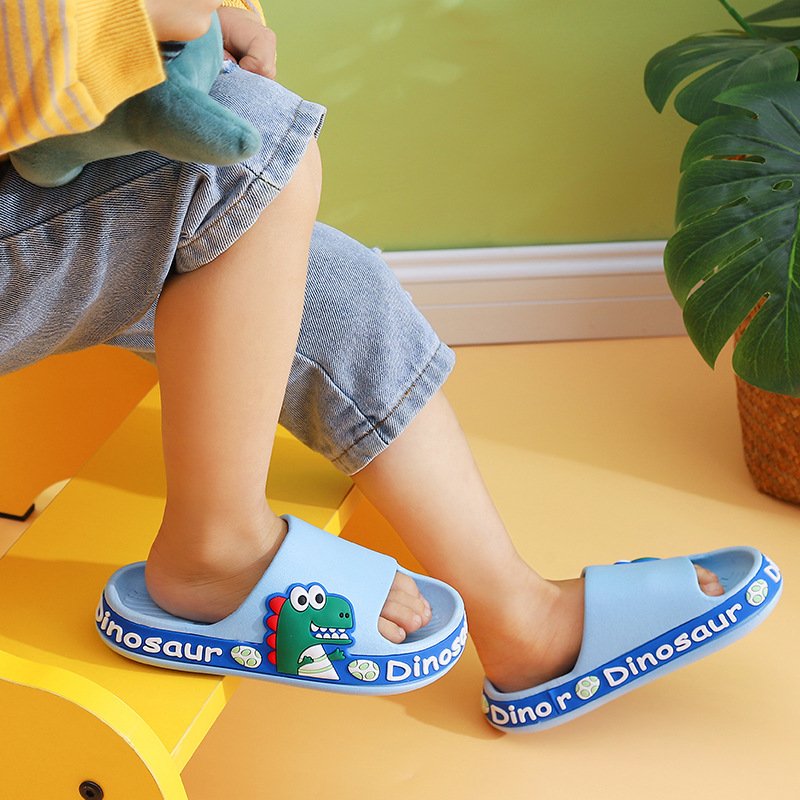 Cartoon Boys Girls Anti-Slip Slippers Slides Shoes Beach Sandals Kids Slippers Cartoon Dinosaur Kids Slipper