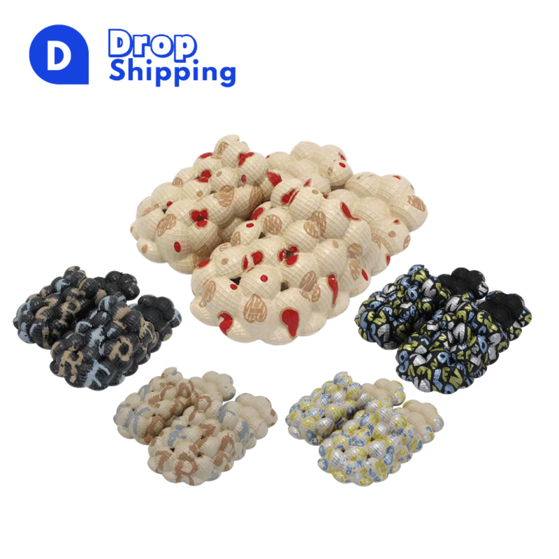 Dropshipping pillow slides slippers,latest ladies slippers shoes personalized , summer new personality bubble fashion slippers