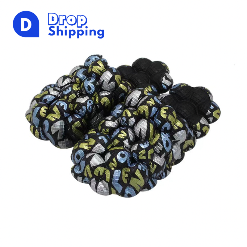 Dropshipping pillow slides slippers,latest ladies slippers shoes personalized , summer new personality bubble fashion slippers