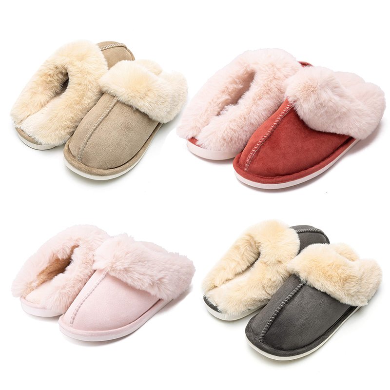 Free sample wholesale custom fur slides women winter slippers shoes indoor sheepskin home ladies slippers
