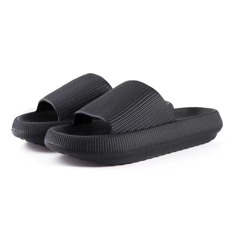 2024 Lightweight Anti-Slip Women's 4MM EVA Slippers Soft Thick Sole House Slides Pure Color Indoor Adults Warm Insole for Summer