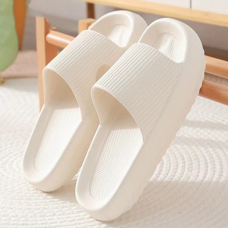 2024 Lightweight Anti-Slip Women's 4MM EVA Slippers Soft Thick Sole House Slides Pure Color Indoor Adults Warm Insole for Summer