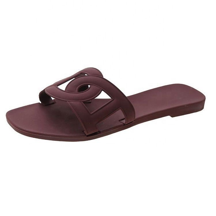 New Square peeping toe Ladies Jelly Slipper Cut summer casual Ladies flat mules outdoor wear ladies slide