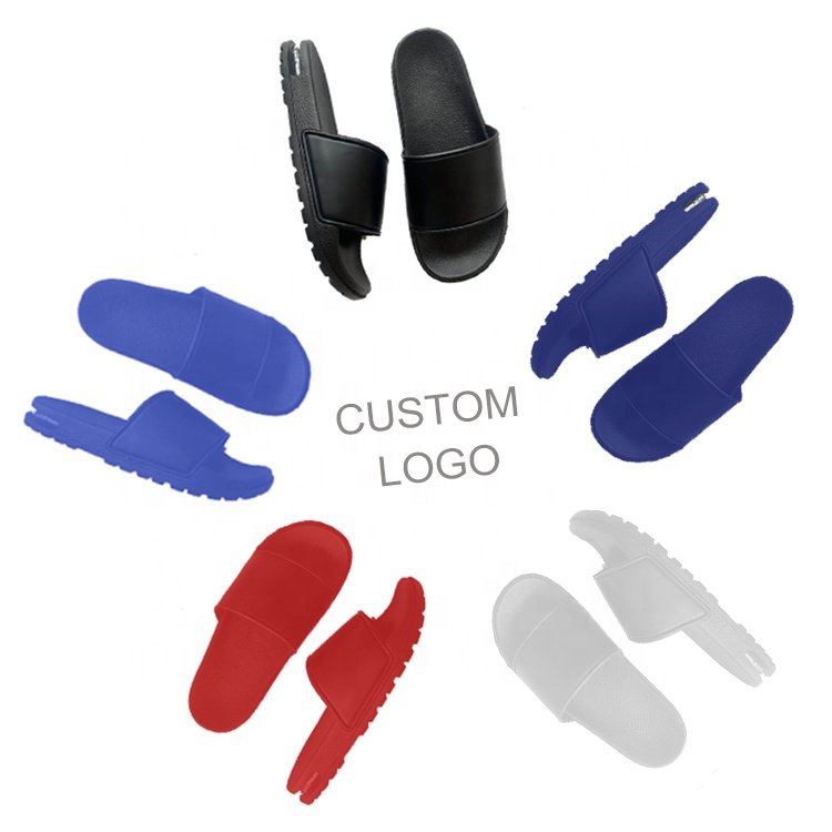 Factory Air Cushion Red Slipper Pvc Mens Custom Logo Slides Slipper Manufacturer Bubble Women Designer Sport Slippers With Logo