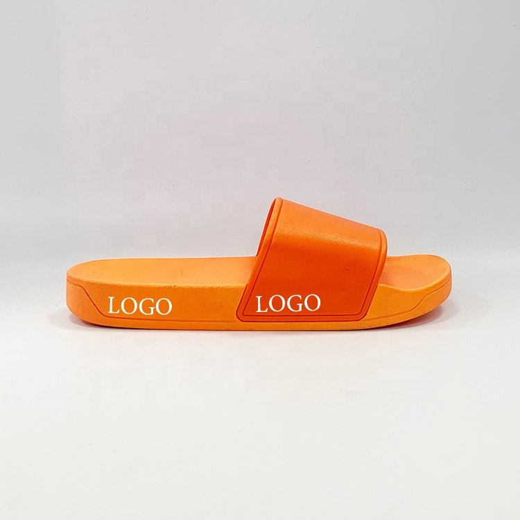 Beach Casual PVC Upper Embossed Customization Flat Male Rubber Slippers for Men Club flipflops slides slippers