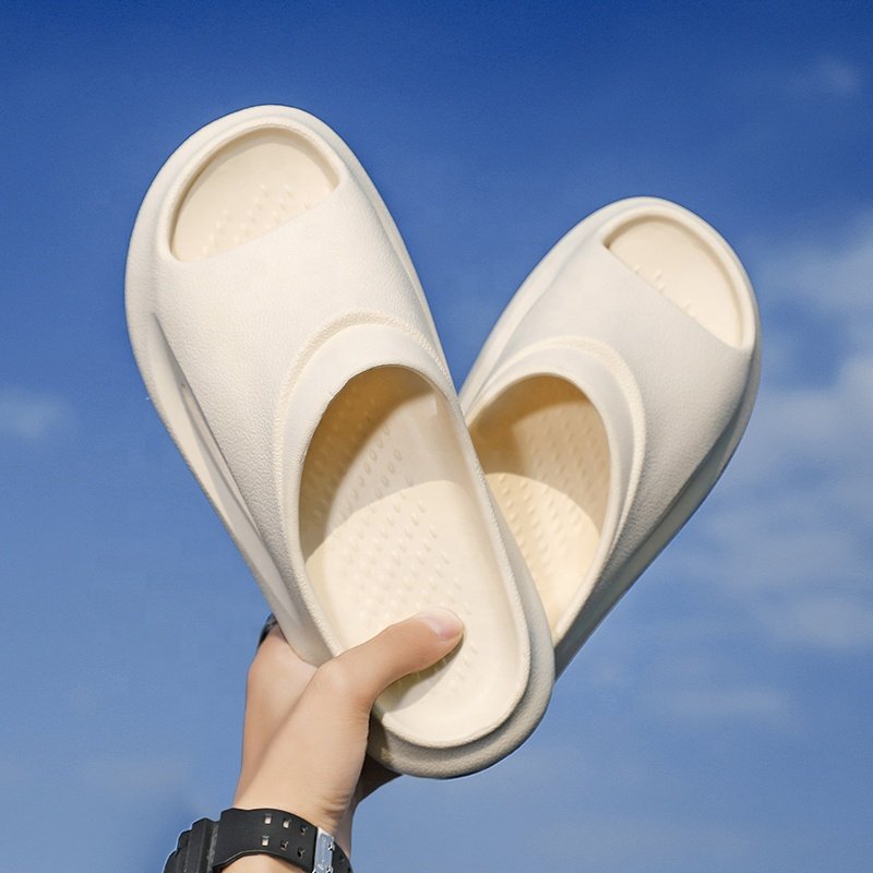 2022 Custom Light Weight Anti-Slip Women Men Sandals Soft Thick Sole House Slides Pure Color Indoor Eva Slippers
