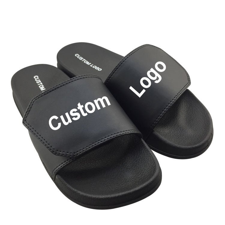 High Quality Custom PVC Logo Slipper Custom Logo Sandals Home Slipper Eva Foam Sole For Flip-flop Eva slides slippers For Men