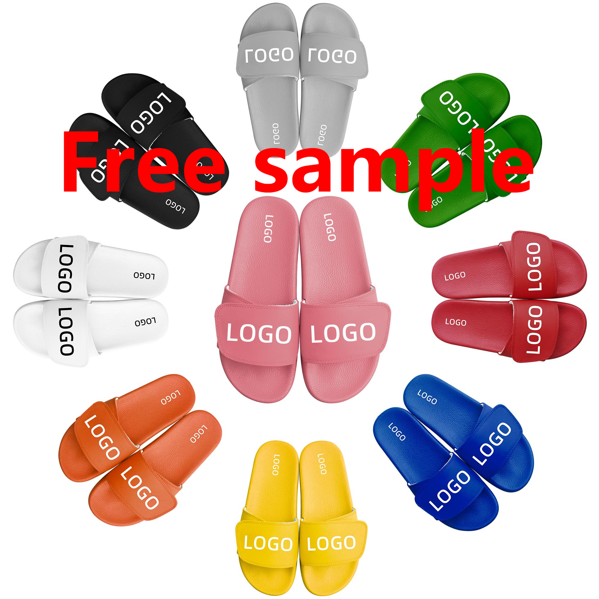 High Quality Custom PVC Logo Slipper Custom Logo Sandals Home Slipper Eva Foam Sole For Flip-flop Eva slides slippers For Men