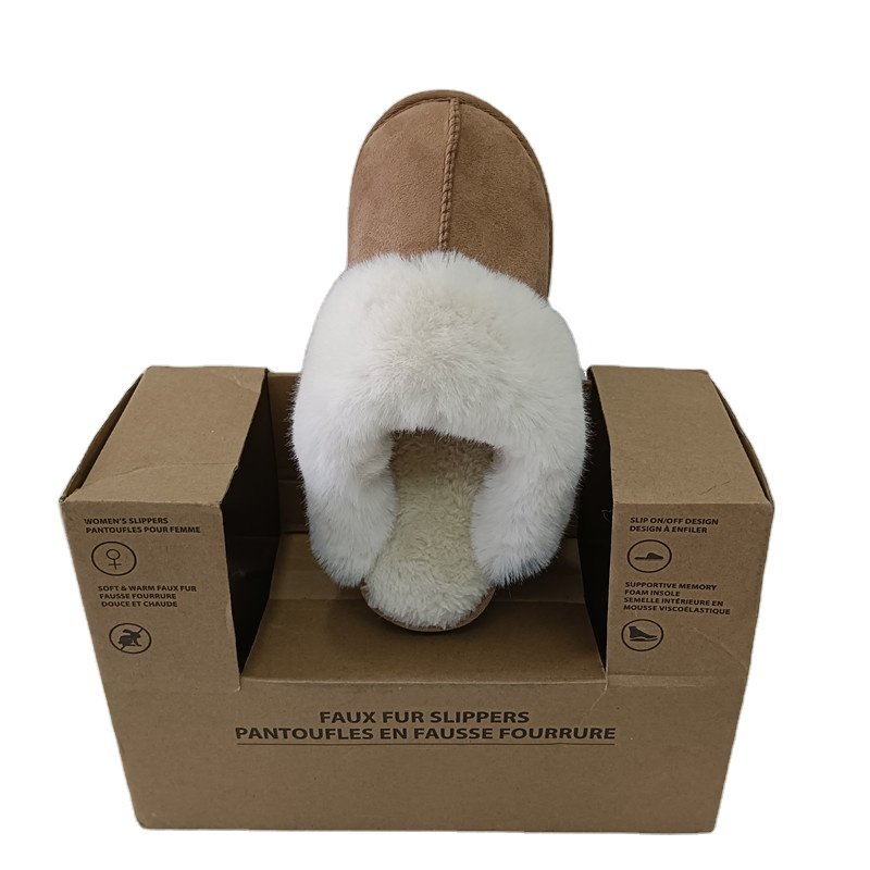 Custom logo ladies slippers winter men indoor outdoor home warm fluffy unisex flat shearling sheepskin Fashion fur slide slipper