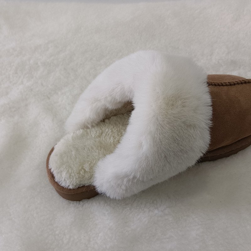 Custom logo ladies slippers winter men indoor outdoor home warm fluffy unisex flat shearling sheepskin Fashion fur slide slipper
