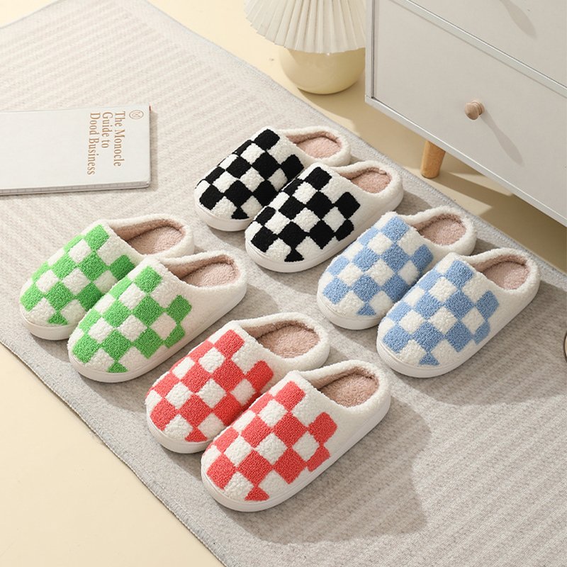 Hot Sale Stock Fashion Custom Logo Cute Plain Patterns Slippers Slides Ladies Winter Indoor Outdoor Warm Fur House Slippers