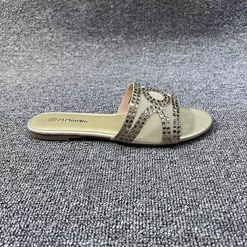 Wholesale Crystal Fashion Sandals Female Slides Slippers African Fashion Women Shoes
