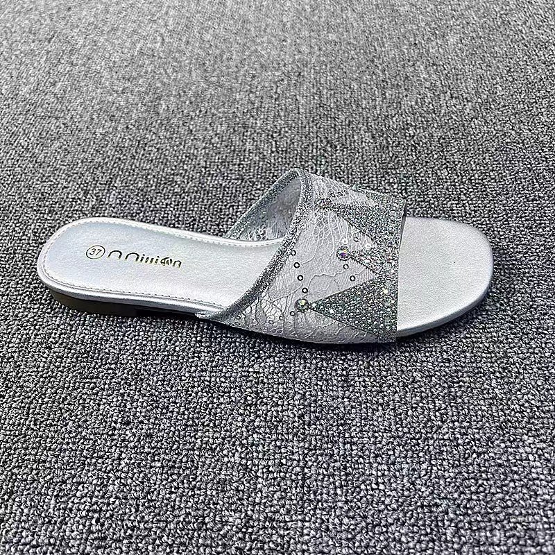 Wholesale Crystal Fashion Sandals Female Slides Slippers African Fashion Women Shoes