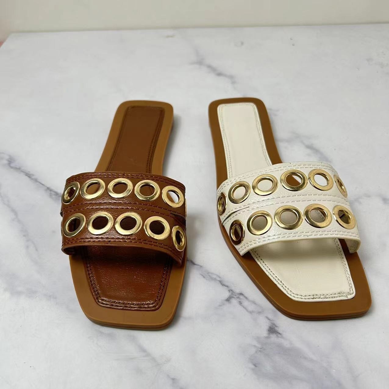 Large Size 42 Famous ZA Shoes 2024 Summer Brand Slides Slippers Designer Women's Shoes