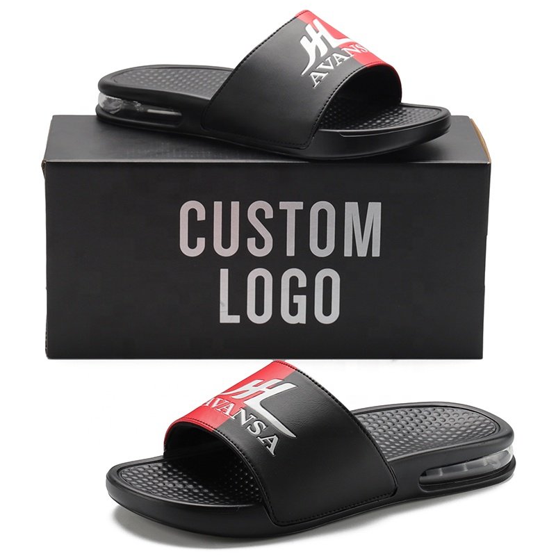 Henghao Custom Slides Sandal Beach Soft Flat Rubber Slides Slippers Arch Support Cushioning Massage Slides Slippers For Summer
