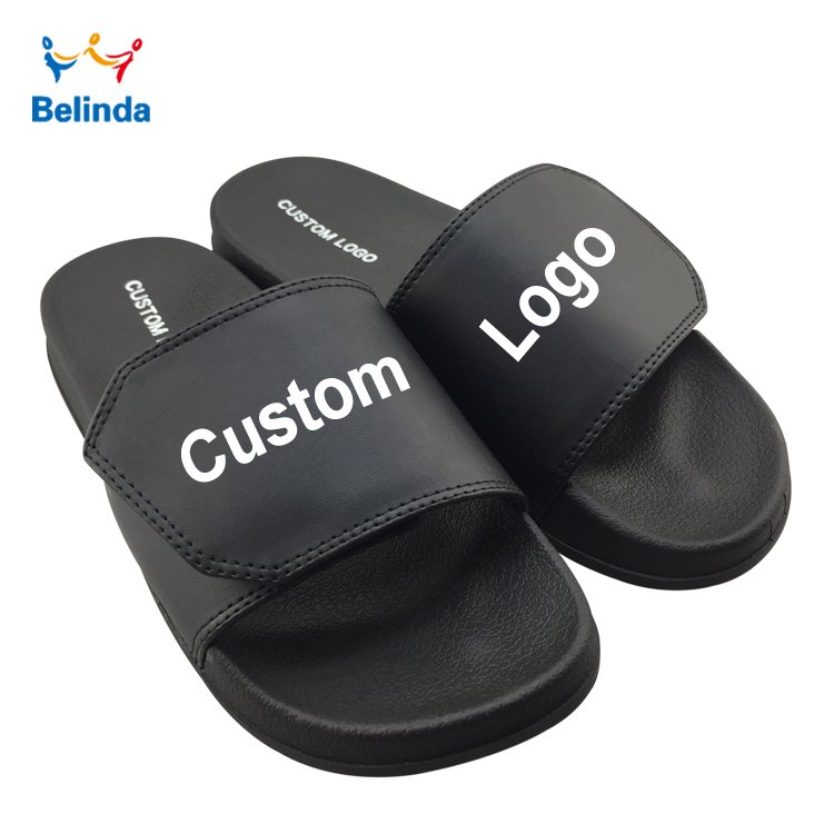 High Quality Summer Custom PVC Logo Slipper Slide Custom Logo Sandals Home Slipper Designer Slides Slippers for men