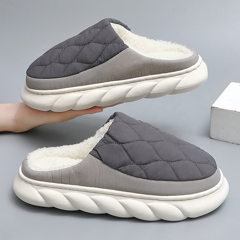 2023 Winter Warm Waterproof Non-slip Men's Cotton Shoes Soft Thick Bottom Home Decoration Slide Indoor Large Size Men's Slippers