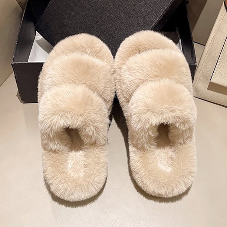 Women's Cozy Plush Furry Fuzzy Sandals House Open Toe Fluffy Platform Indoor Faux Fur Slides Slippers