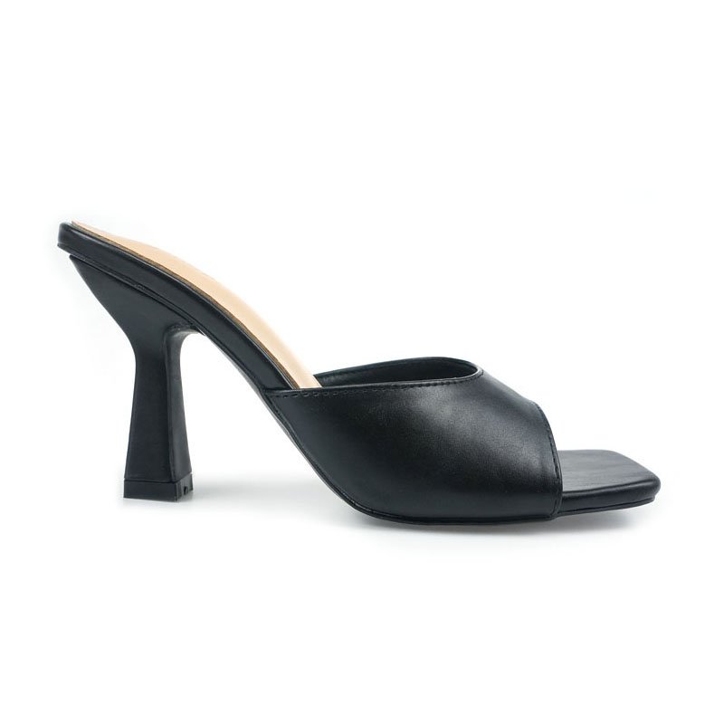 Fashion lady mules summer new product big square toe slipper high heel Sandals for women